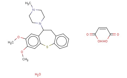1-(10,11-DIHYDRO-7,8-DIMETHOXYDIBENZO(B,F)THIEPIN-10-YL)-4-METHYLPIPER AZINE MALEATE HYDRATE
